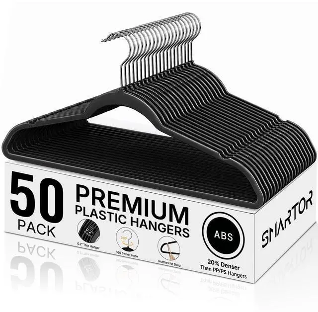 Main image of Plastic Hangers 50 Pack, Heavy Duty Plastic Hangers for Clothes