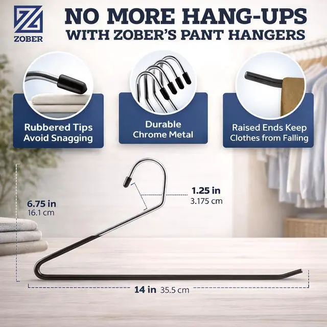 Alt view image 3 of 7 - Open Ended Pants Hangers, Metal Clothes Hangers for Jeans, 20 Pack
