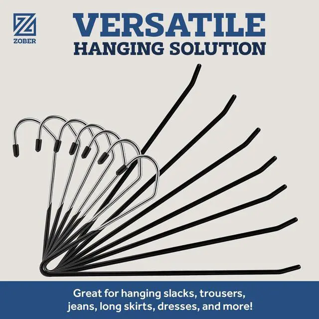 Alt view image 6 of 7 - Open Ended Pants Hangers, Metal Clothes Hangers for Jeans, 20 Pack