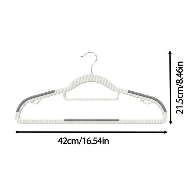 Alt view image 2 of 7 - 60 Pack Heavy Duty Plastic Hangers, Non Slip Clothes Hangers with Rubber Pads and 360° Hook - Thin Space Saving Hanger, Closet Organizer for Shirt, Pants, Suit, Skirt,Coat - Gray