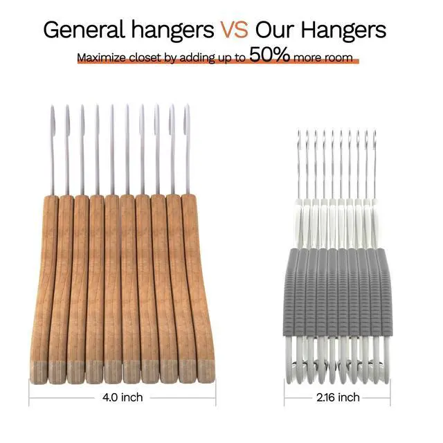 Alt view image 6 of 7 - 60 Pack Heavy Duty Plastic Hangers, Non Slip Clothes Hangers with Rubber Pads and 360° Hook - Thin Space Saving Hanger, Closet Organizer for Shirt, Pants, Suit, Skirt,Coat - Gray