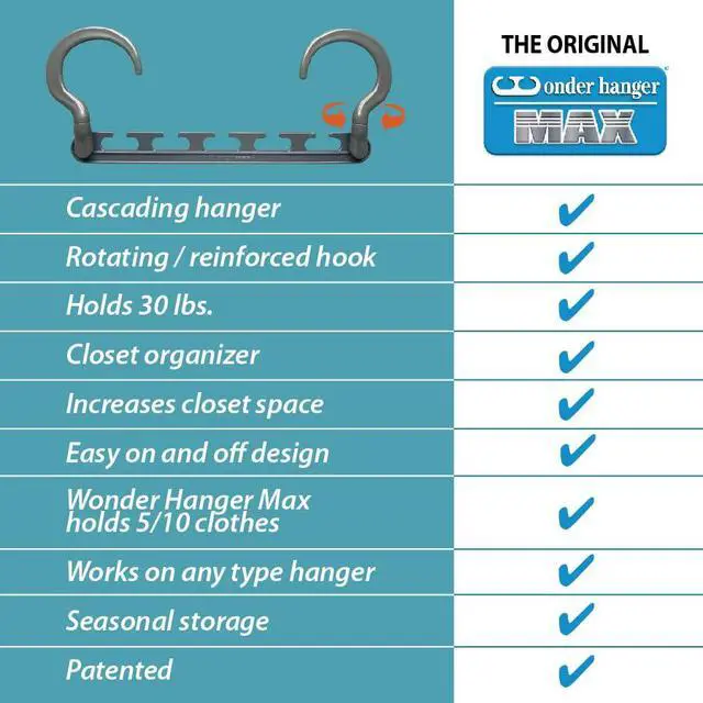 Alt view image 5 of 6 - Max Space Saving Closet Hangers, 10-Pack, 360° Swivel, Grey