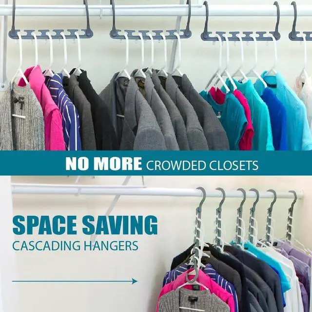 Alt view image 6 of 6 - Max Space Saving Closet Hangers, 10-Pack, 360° Swivel, Grey