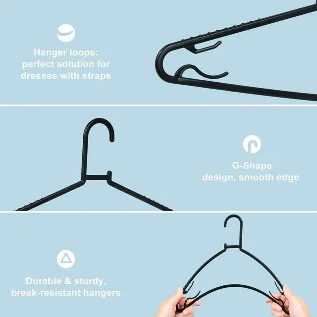 Alt view image 3 of 7 - Plastic Hangers 50 Pack