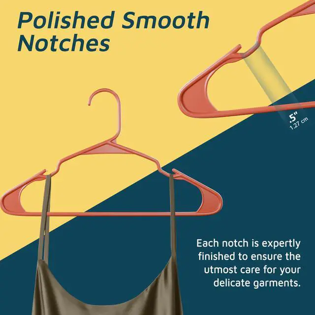 Alt view image 7 of 7 - Plastic Clothes Hangers Heavy Duty Hanger Set, for Organizing Clothes, Dresses, and Coat, Holds Up to 5 lbs, Space-Saving Hangers with Non-Slip Shoulder Grooves, Pack of 5, Dark Brown