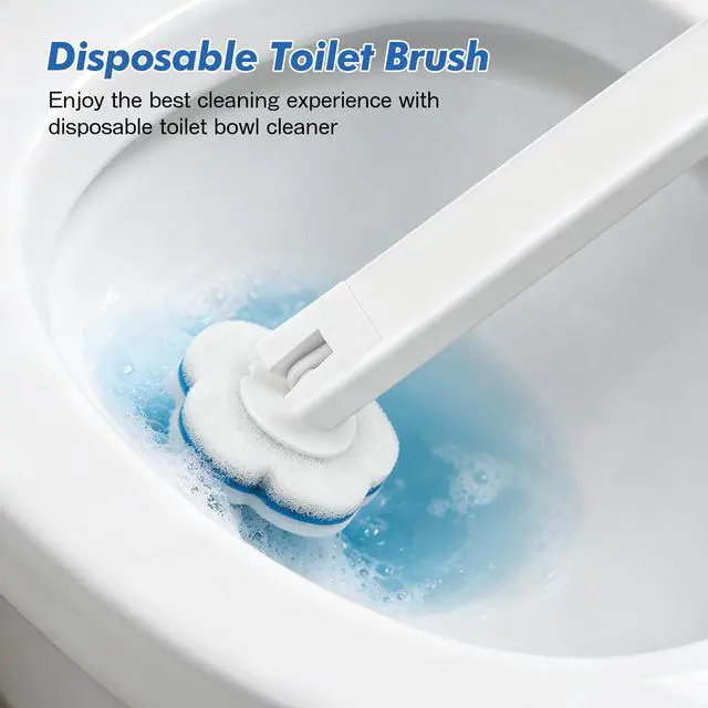 Alt view image 5 of 7 - Disposable Toilet Brush for Bathroom Cleaning, 16 Replacement,White
