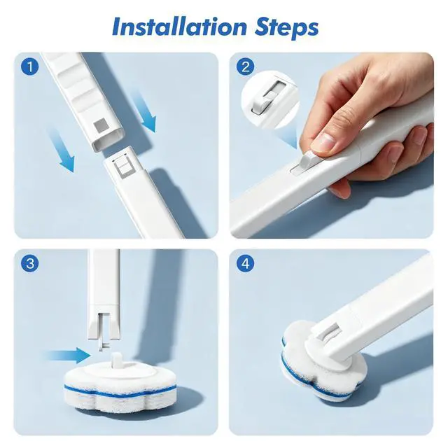 Alt view image 6 of 7 - Disposable Toilet Brush for Bathroom Cleaning, 16 Replacement,White
