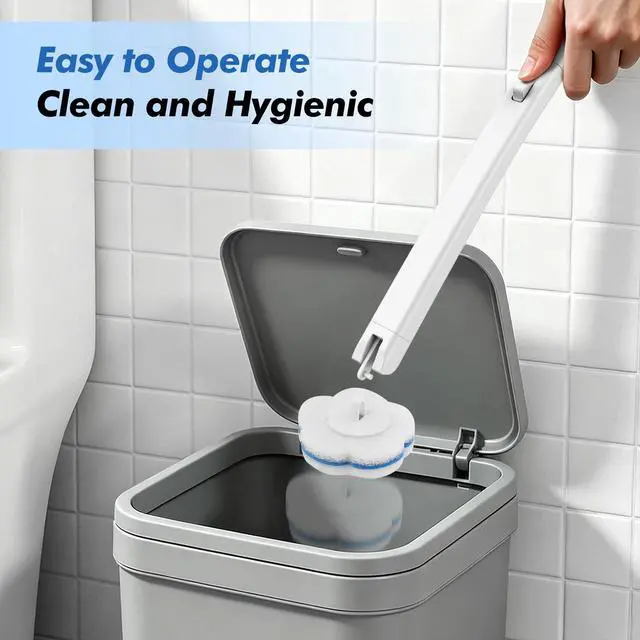 Alt view image 7 of 7 - Disposable Toilet Brush for Bathroom Cleaning, 16 Replacement,White