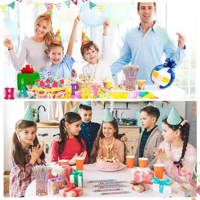 Alt view image 5 of 7 - Happy Birthday Pencils Colorful Birthday Pencil for Students Birthday Pencil for Teacher Classroom Birthday Party Supplies, 6 Style (120)