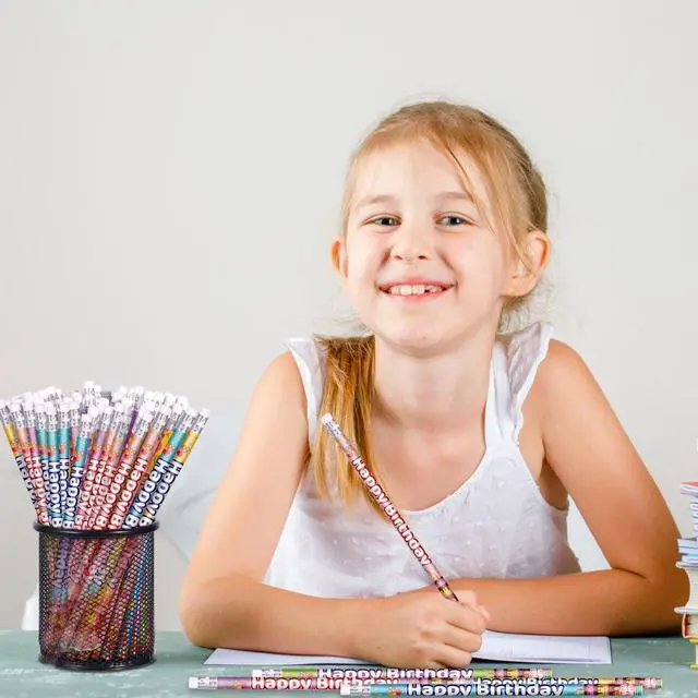 Alt view image 7 of 7 - Happy Birthday Pencils Colorful Birthday Pencil for Students Birthday Pencil for Teacher Classroom Birthday Party Supplies, 6 Style (120)