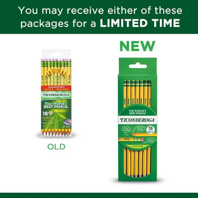 Alt view image 4 of 6 - Wood-Cased Pencils, Pre-Sharpened, 2 HB Soft, Yellow, 6 Boxes of 18 Count, 108 Pencils Total