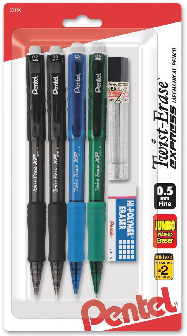 Main image of Twist-Erase Express Mechanical Pencil, (0.5mm), Assorted Barrel Colors (QE415LZBP4)
