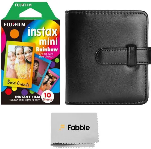 Main image of Instax Mini Rainbow Instant Film 10-Exposure Pack Bundle with Black Instax Mini Photo Album Holds 32 Prints