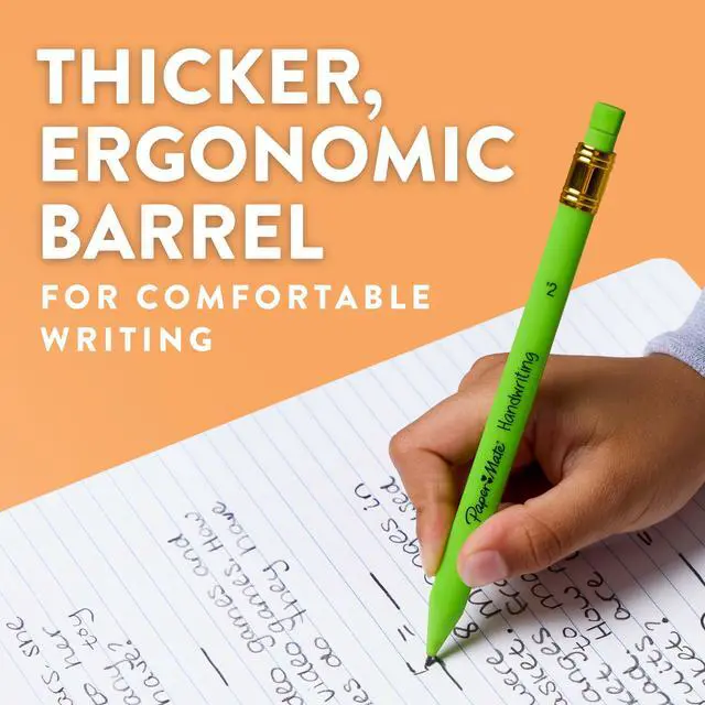Alt view image 7 of 7 - Handwriting Triangular Mechanical Pencils with Lead & Eraser Refills, 1.3mm, Fun Barrel Colors, 5 Count - School Supplies, Kids Writing