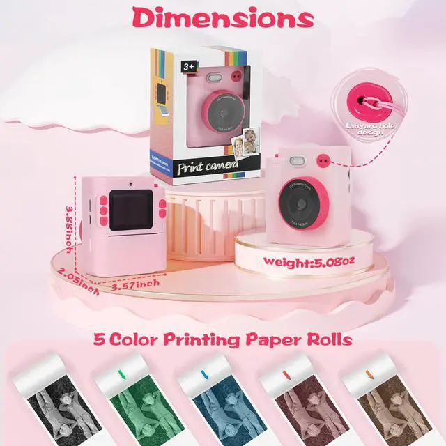 Alt view image 6 of 7 - Kids Camera Instant Print, Gifts for Age 3-12 Kids, 5 Rolls Paper