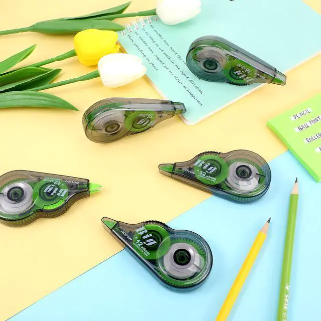 Alt view image 5 of 6 - 24 Pieces Correction Tapes Original Correction Wide Eraser Applicator Easy to Use Applicator Translucent Tapes Shows for Office Note Journal Scrapbooking, 0.2 Inch x 39.4 Feet