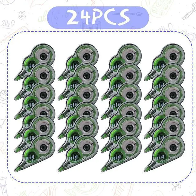 Alt view image 6 of 6 - 24 Pieces Correction Tapes Original Correction Wide Eraser Applicator Easy to Use Applicator Translucent Tapes Shows for Office Note Journal Scrapbooking, 0.2 Inch x 39.4 Feet