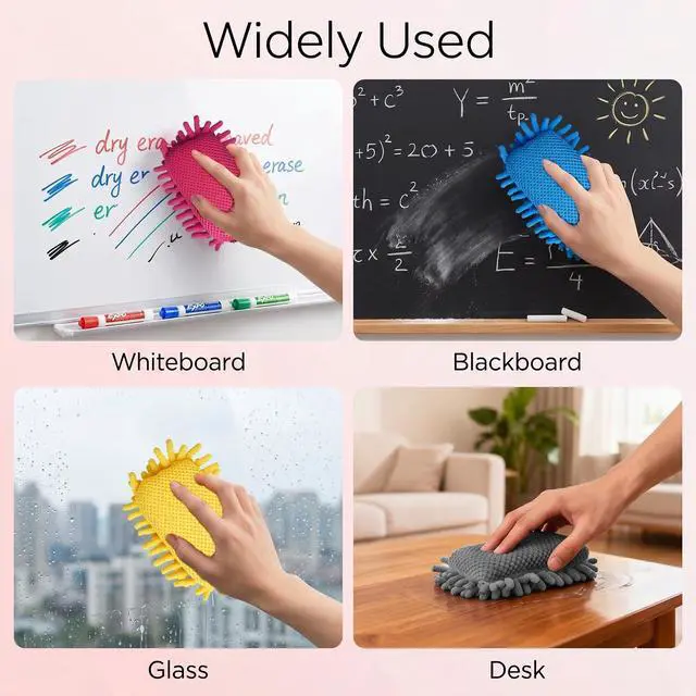 Alt view image 4 of 7 - Dry Erase Eraser Magnetic, Microfiber Shag Whiteboard Eraser, Washable, for Home, Office, Classroom, 4 Pcs