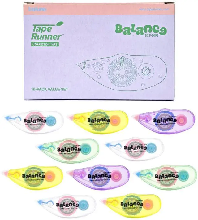 Main image of Correction Tape Instant Dry Correction Tape for Smooth, Precise Corrections | Koreas #1 Manufacturer | Office & School Supplies | 5mm x 5m (0.19 in x 5.47 yds) | 10 Pack