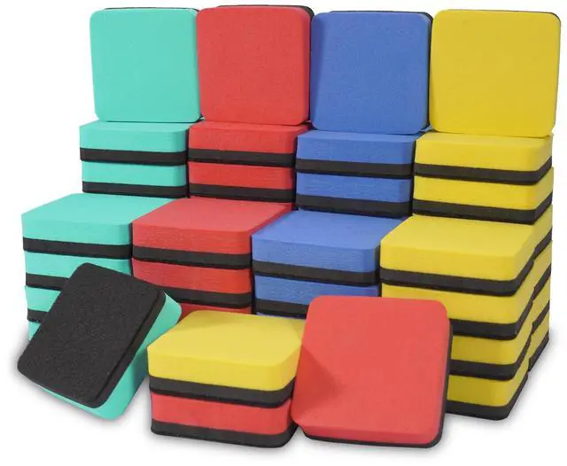 Main image of Magnetic Dry Erase Erasers, Chalkboard Cleaning Pads