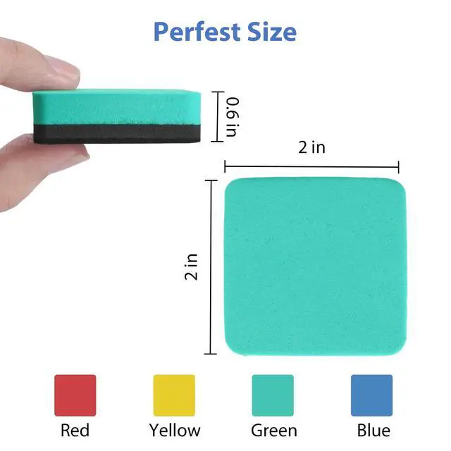 Alt view image 2 of 7 - Magnetic Dry Erase Erasers, Chalkboard Cleaning Pads
