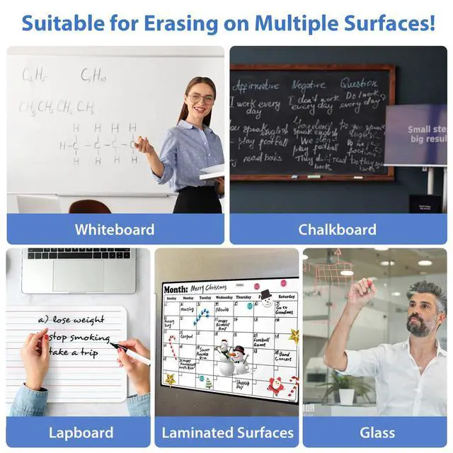Alt view image 6 of 7 - Magnetic Dry Erase Erasers, Chalkboard Cleaning Pads