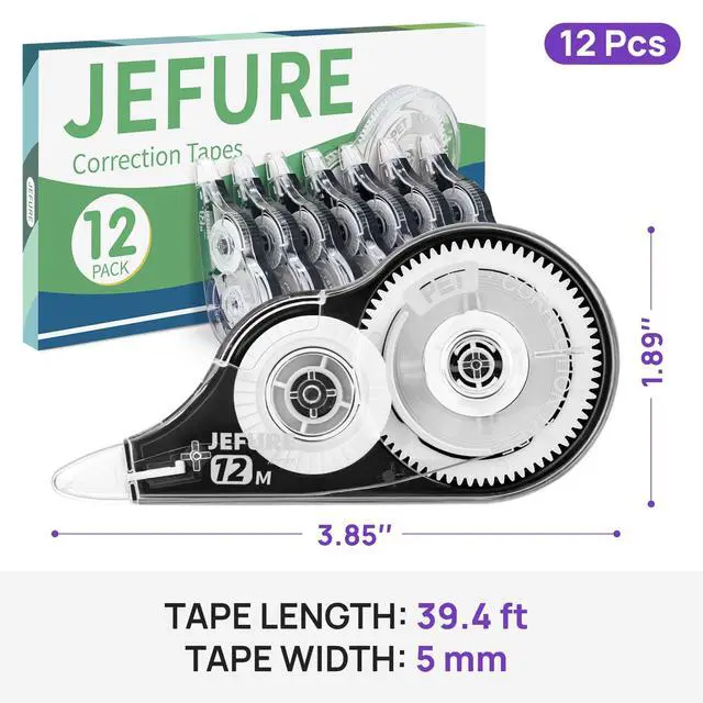 Alt view image 2 of 7 - 12 Pcs Correction Tape, 39.37 Ft White, 0.2 in Width