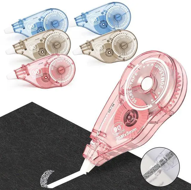 Main image of White Correction Tape, 6 Pack, 20m/65.6 Ft, 90° Rotating Tip