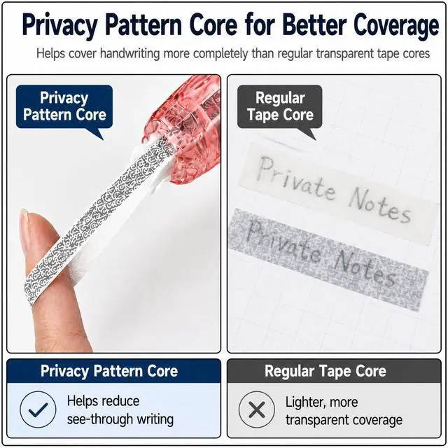 Alt view image 4 of 7 - White Correction Tape, 6 Pack, 20m/65.6 Ft, 90° Rotating Tip