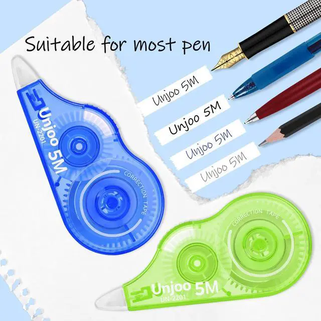 Alt view image 4 of 7 - White Correction Tape (9pack, 5M/196"x0.2", Redx3, Greenx3, Bluex3)