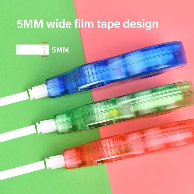Alt view image 5 of 7 - White Correction Tape (9pack, 5M/196"x0.2", Redx3, Greenx3, Bluex3)