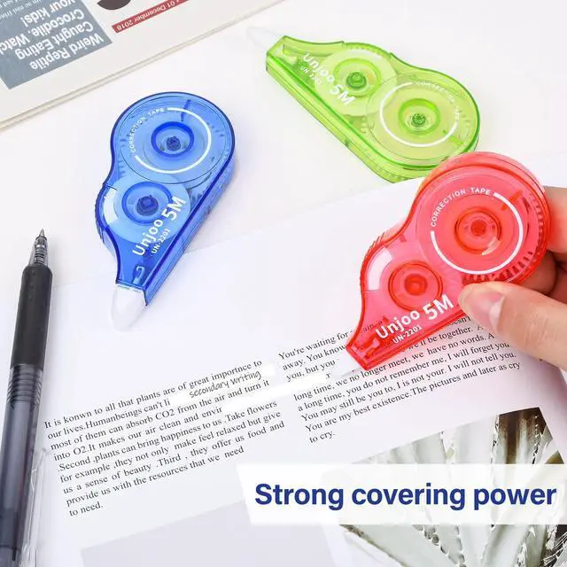 Alt view image 6 of 7 - White Correction Tape (9pack, 5M/196"x0.2", Redx3, Greenx3, Bluex3)