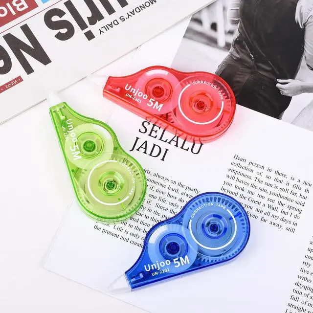 Alt view image 7 of 7 - White Correction Tape (9pack, 5M/196"x0.2", Redx3, Greenx3, Bluex3)