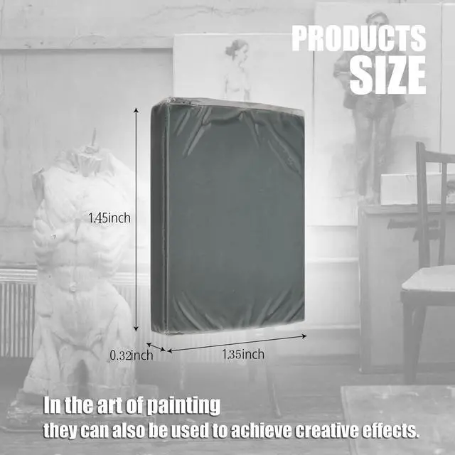 Alt view image 2 of 7 - 4 Pack Kneaded Eraser, Artist Eraser, Erasers for Drawing, Brighten Your Sketches and Drawings,1.45x1.35x0.32in,Grey