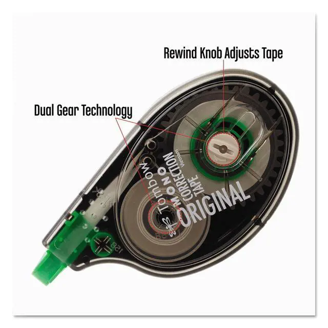 Alt view image 4 of 7 - 68620 MONO Correction Tape, Non-Refillable, 1/6" x 394", White Tape