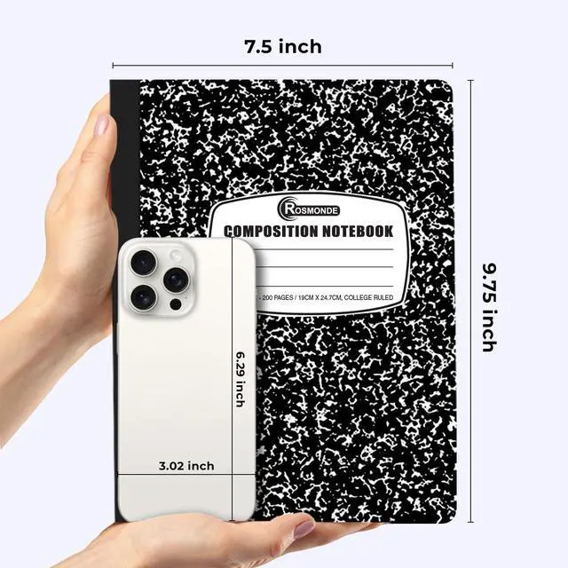Alt view image 2 of 7 - 12 Pack Composition Notebook College Ruled Bulk, Black Marble