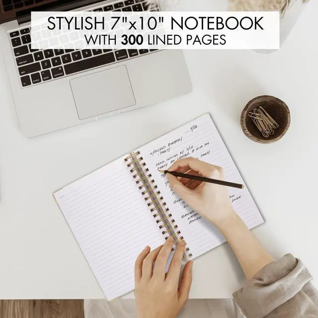 Alt view image 3 of 7 - Aesthetic Thick Spiral Notebook Journal For Women in B5 Format - Modern Linen Hardcover College Ruled Note Book With 300 Lined Pages - Perfect For Writing And Staying Organized at Work or School