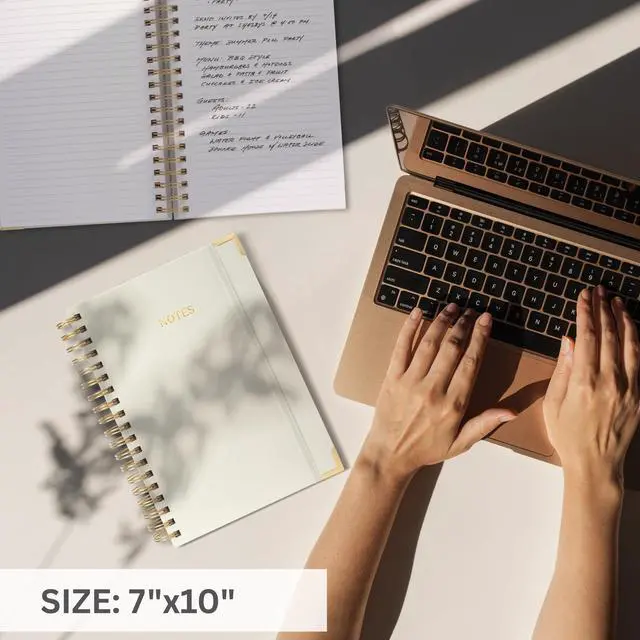 Alt view image 6 of 7 - Aesthetic Thick Spiral Notebook Journal For Women in B5 Format - Modern Linen Hardcover College Ruled Note Book With 300 Lined Pages - Perfect For Writing And Staying Organized at Work or School