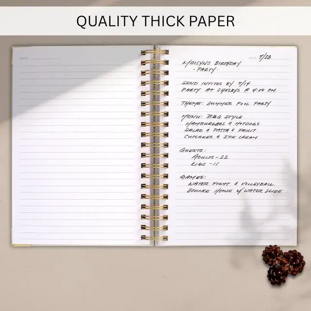 Alt view image 7 of 7 - Aesthetic Thick Spiral Notebook Journal For Women in B5 Format - Modern Linen Hardcover College Ruled Note Book With 300 Lined Pages - Perfect For Writing And Staying Organized at Work or School