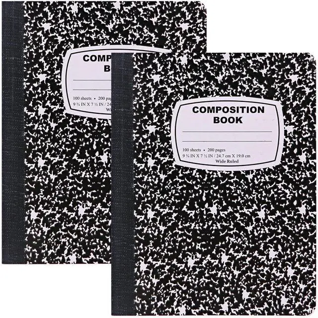 Main image of Marble Composition Notebook Wide Ruled (2 Pack) 100 Sheets