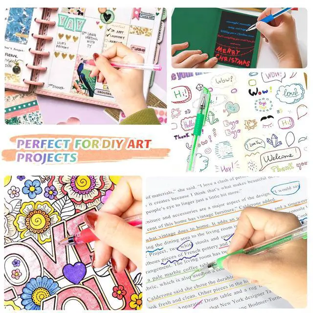 Alt view image 6 of 7 - Gel Pens for Adult Coloring Books, 30 Colors Fine Point Gel Marker Pens