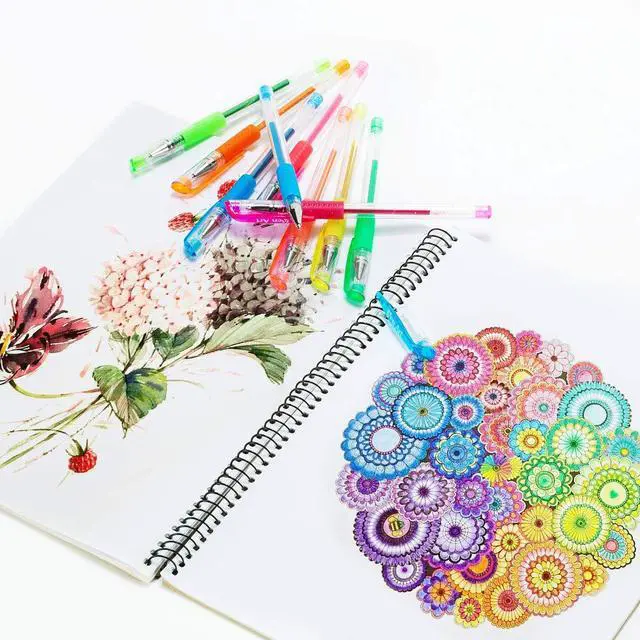 Alt view image 7 of 7 - Gel Pens for Adult Coloring Books, 30 Colors Fine Point Gel Marker Pens