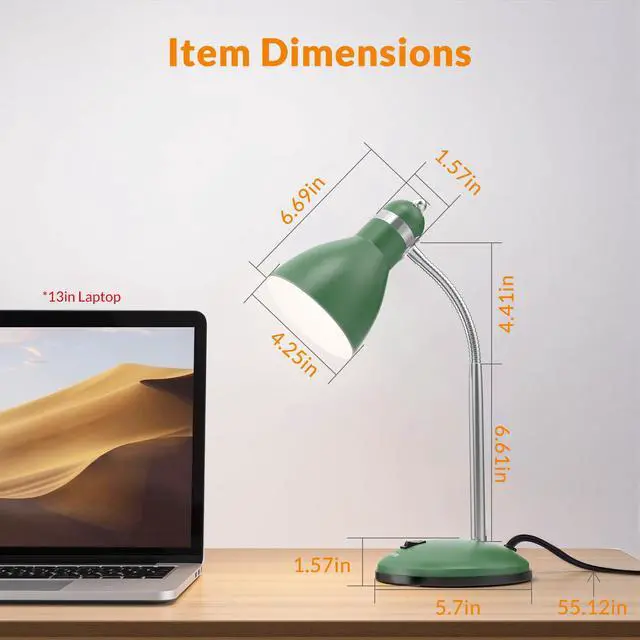 Alt view image 2 of 7 - Metal Desk Lamp, Adjustable GooseNeck Reading Light for Bedroom