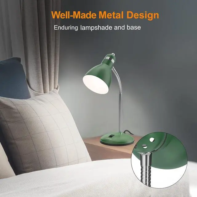 Alt view image 3 of 7 - Metal Desk Lamp, Adjustable GooseNeck Reading Light for Bedroom