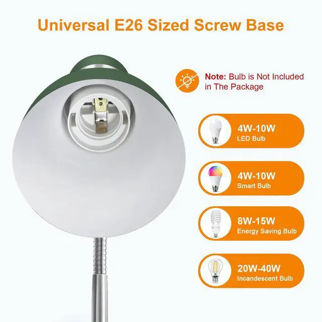 Alt view image 4 of 7 - Metal Desk Lamp, Adjustable GooseNeck Reading Light for Bedroom