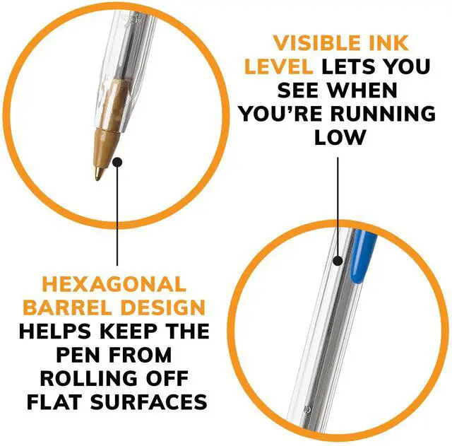 Alt view image 6 of 6 - BIC Cristal Xtra Smooth Ballpoint Pen, Medium Point (1.0mm), Blue, 10-Count