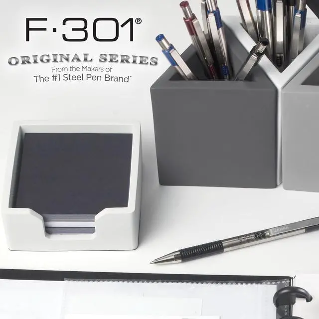 Alt view image 5 of 7 - F-301 Ballpoint Black Ink Fine Point 0.7mm Pen, Easy-Glide Ink, Stainless Steel Retractable, Non-Slip Grip, Professional Design, Ideal for Office, Journal and Planner Use, 12-Pack (27110)