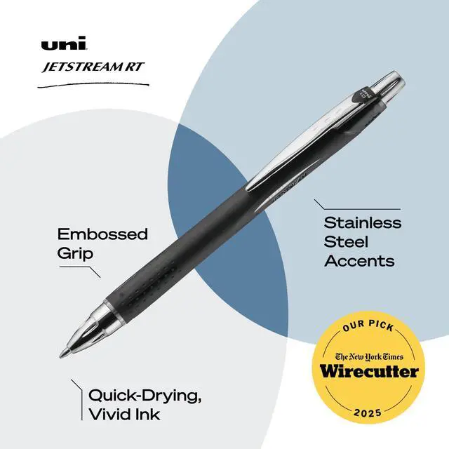 Alt view image 3 of 7 - Jetstream RT Ballpoint Pens, Fine Point (0.7mm), Black, 12 Pack