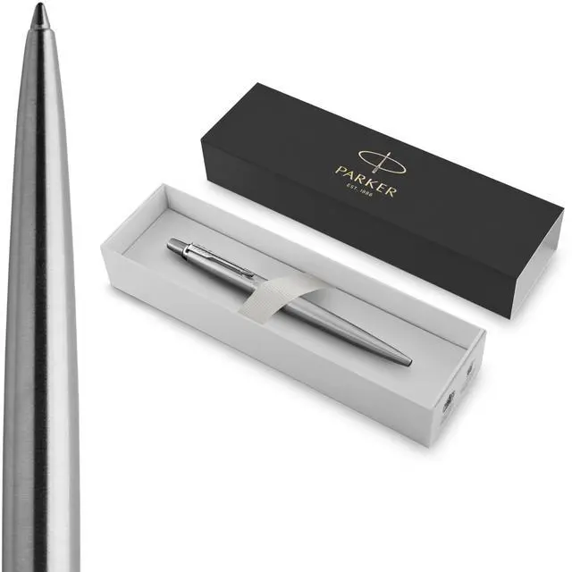 Main image of Jotter Ballpoint Pen, Stainless Steel with Chrome Trim, Medium Point, Blue Ink - Smooth Writing, Polished, Professional, Sleek Design