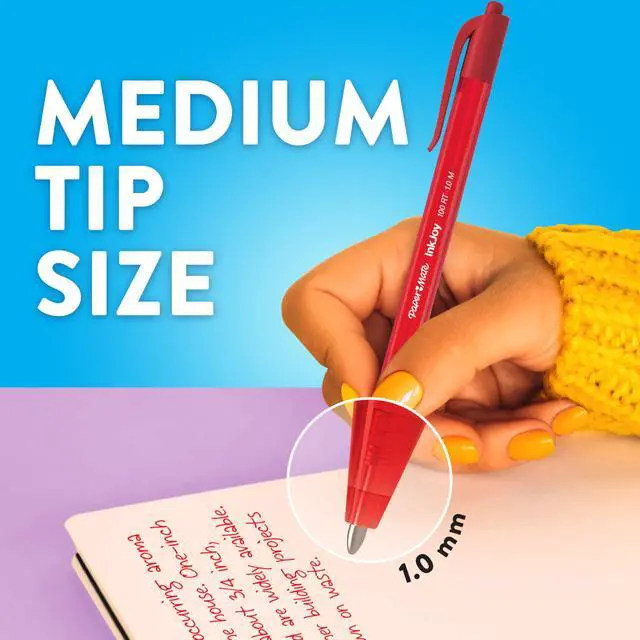 Alt view image 5 of 6 - InkJoy 100RT Retractable Ballpoint Pens, Medium Point (1.0mm), 20 Count - Teacher Essentials, Colorful Office Supplies, Note-Taking, Back to School